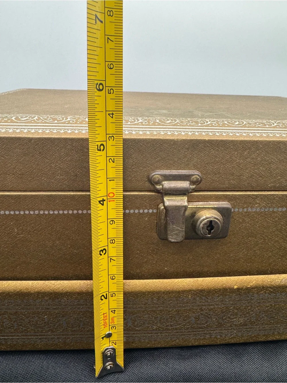 Gold Jewelry Organizer Box with Lock and key